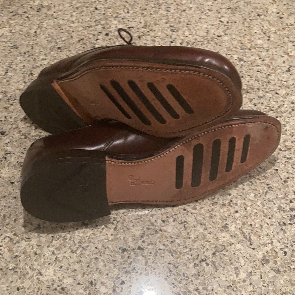 Size 7.5 EEE Allen Edmonds Burton Blucher Shoes Brown Leather - Picture 5 of 11